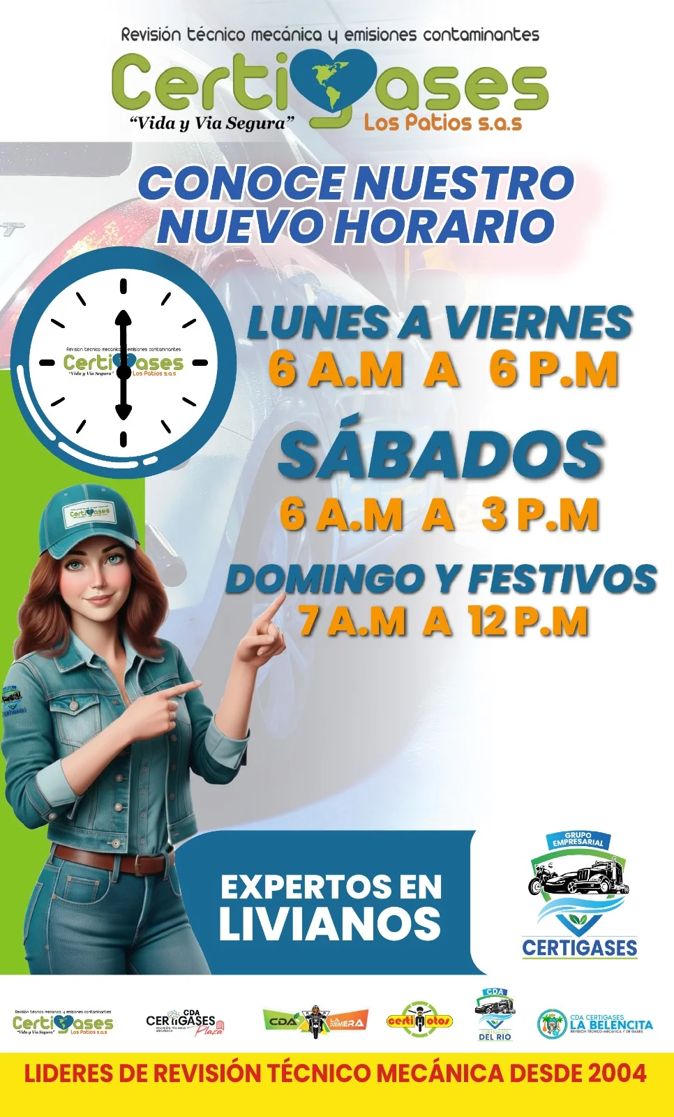 ¡ATENCIÓN CLIENTES! NUEVO HORARIO 2026 – CERTIGASES LOS PATIOS S.A.S.